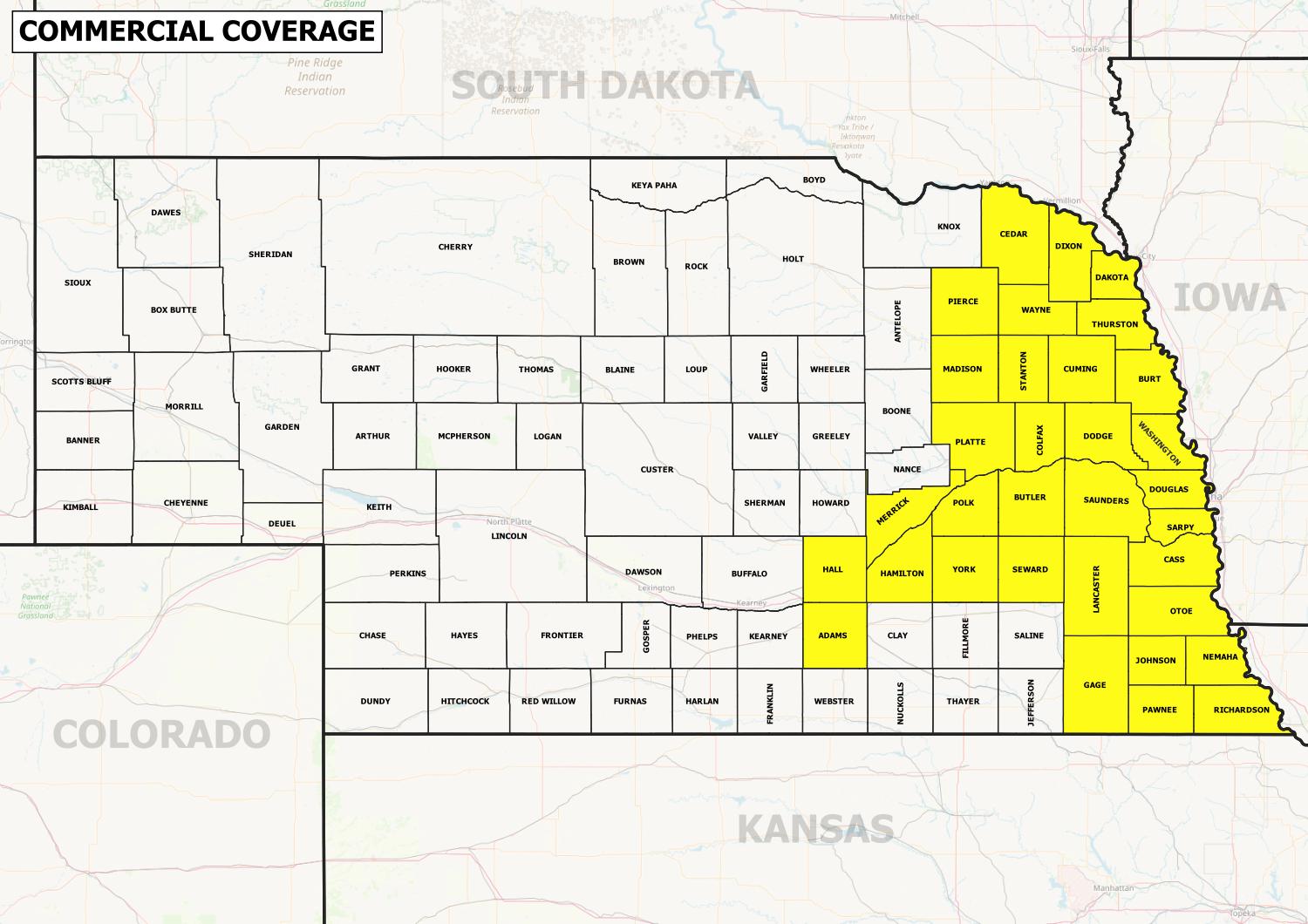 Nebraska County Map