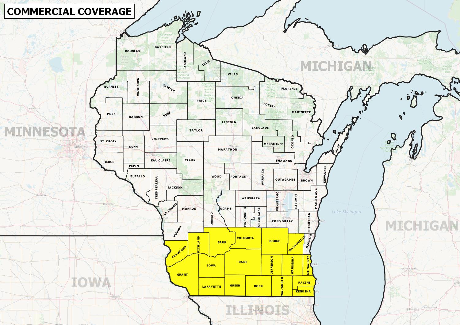 Wisconsin County Map