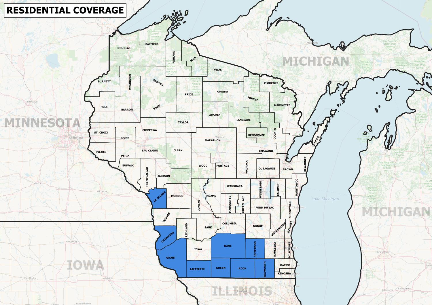 Wisconsin County Map